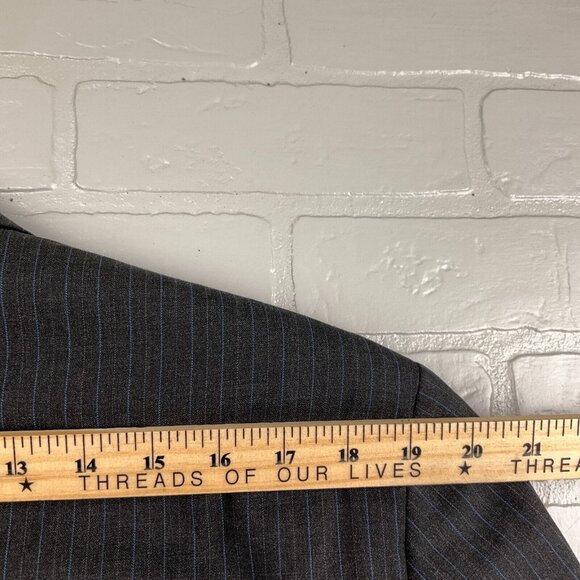 Ralph Lauren Chaps Suit Men 42 34Wx28L Gray Blue Pinstripe Cashmere‎ Wool Canada - Picture 14 of 16